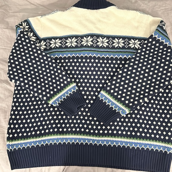 Lands’End Nordic Fair Isle 1/4 Zip Pullover Sweater Size XXL - Picture 6 of 8